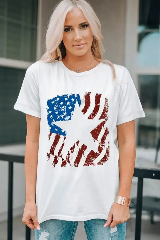 US Flag Graphic Round Neck Tee - Update AvenueHonor the Stars and StripesTrendsi100101130550333100101130550333cc2ebcbd41df4e2caa55ebb574369e4f - MaxWhite