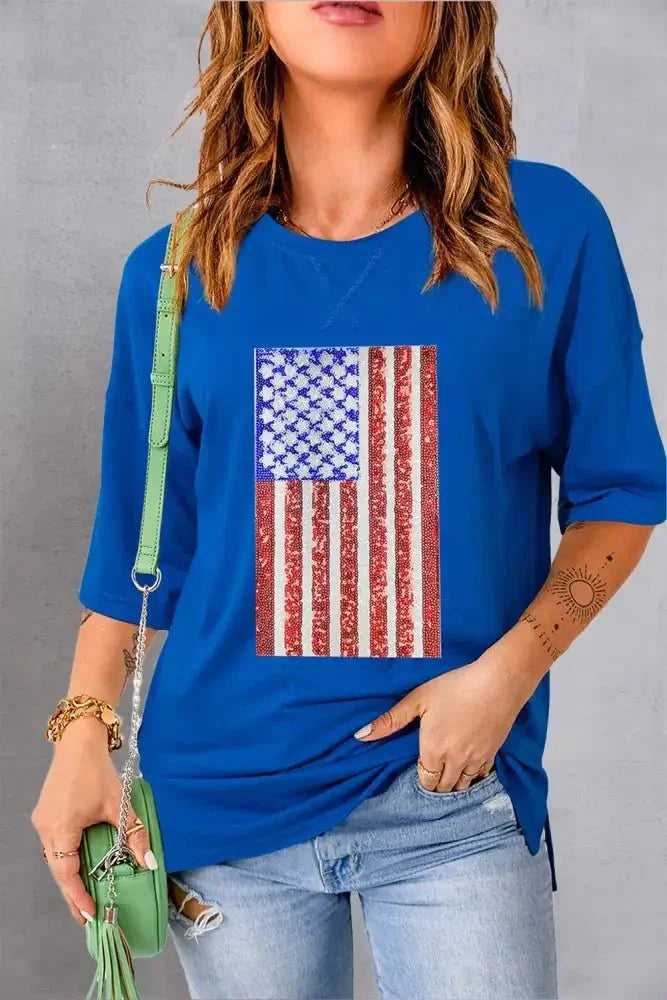 US Flag Round Neck Half Sleeve T-Shirt - Update AvenueHonor the Stars and StripesTrendsi1001003814116431001003814116434697a7a2 - bd21 - 45db - 822e - eed3d3da34dc - MaxRoyal Blue