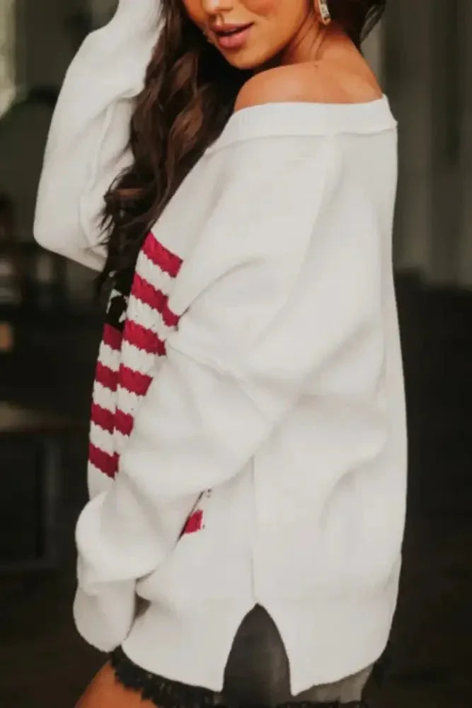 US Flag Side Slit Drop Shoulder Sweater - Update AvenueHonor the Stars and StripesTrendsi100100706846421100100706846421c1f12a42 - 9017 - 43d5 - 8592 - 70a336d69748 - MaxWhite