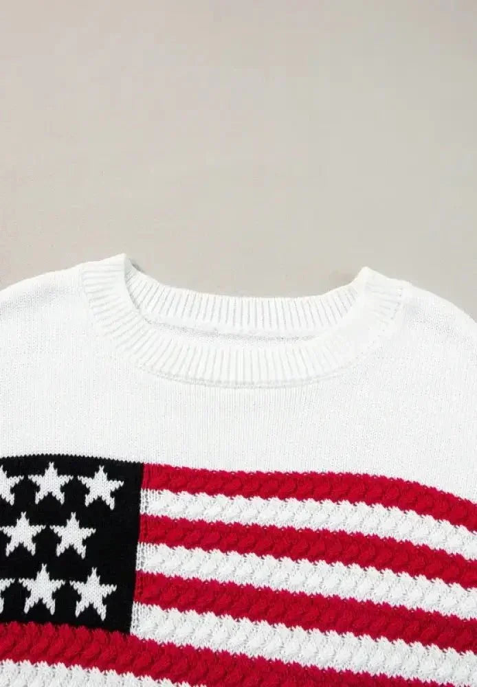 US Flag Side Slit Drop Shoulder Sweater - Update AvenueHonor the Stars and StripesTrendsi1001007068464211001007068464216869477e - 8395 - 4b34 - b287 - 0016675a8937 - MaxWhite
