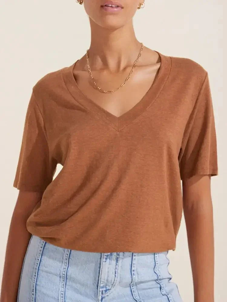 V - Neck Short Sleeve T-Shirt - Update AvenueT-ShirtsTrendsi1001000939253661001000939253665a2f0bb7 - 688c - 437b - b816 - 57701866cce3 - Max - OriginCaramel