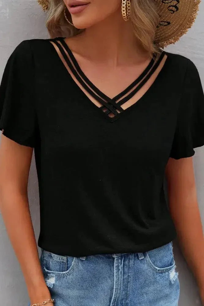 V - Neck Short Sleeve T-Shirt - Update AvenueT-ShirtsTrendsi100100150431306100100150431306aecb7a8b - 5928 - 4214 - 8705 - 264303a91676 - Max - OriginBlack