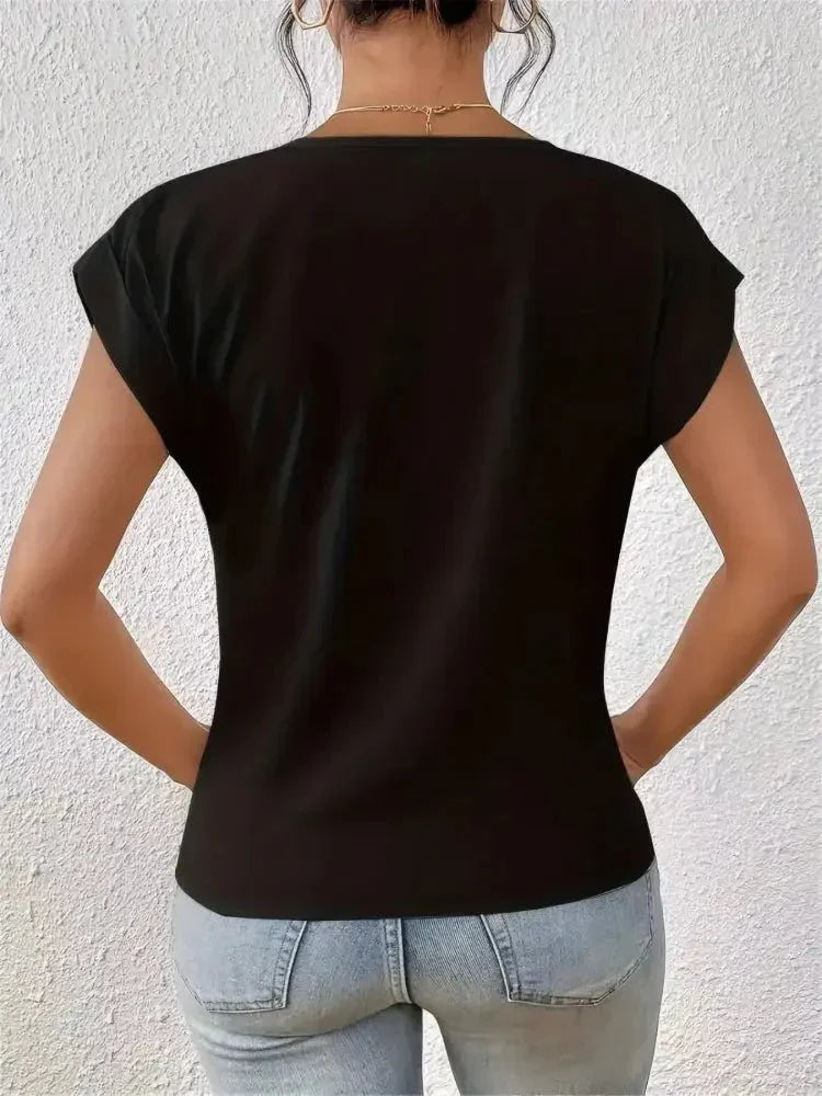V - Neck Twist Front Top - Update AvenueT-ShirtsTrendsi100100314529303100100314529303ab0218b1 - 24bb - 4946 - 9bd6 - a5f22eb43768 - Max - OriginBlack