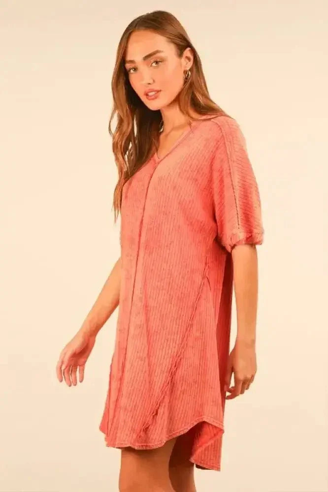 VERY J Plus Size Mineral Washed Ribbed Knit Mini Dress - Update AvenueEffortless Elegance: DressesTrendsi100100963811708100100963811708afa7bce224734394931f5d0011c709d2 - Max - OriginCoral