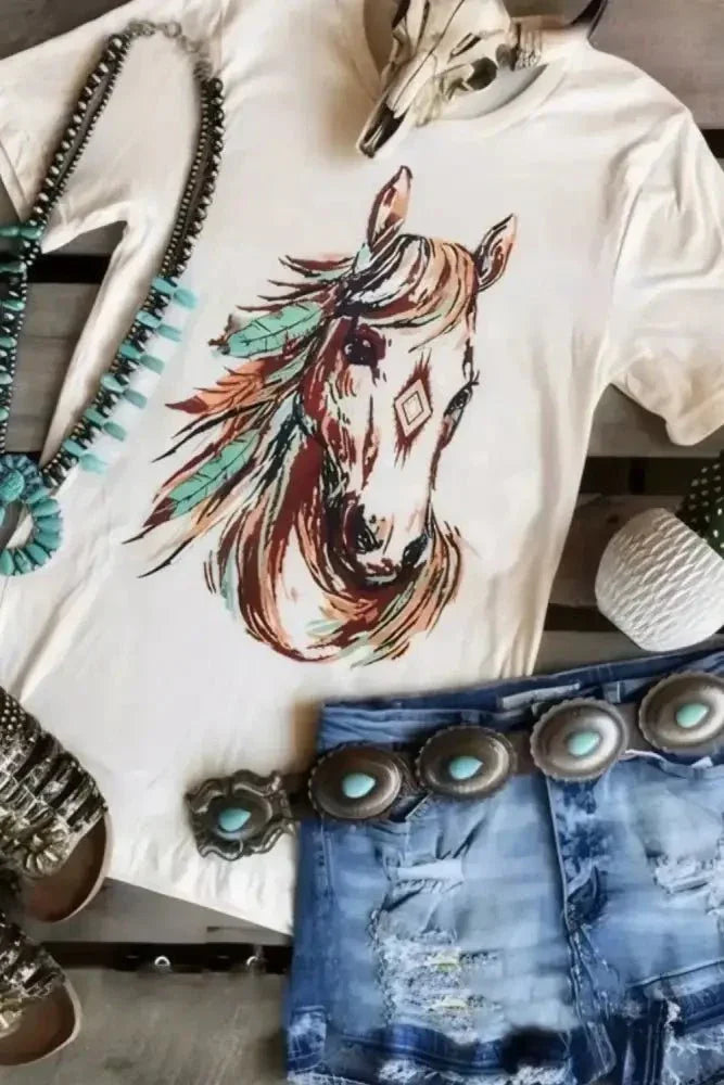 Western Aztec Horse Graphic Tee - Update AvenueT-ShirtsTrendsi100100605853852100100605853852f6bc8f38 - 0714 - 484c - 8cf4 - 5553f83a0ce7 - Max - OriginWhite
