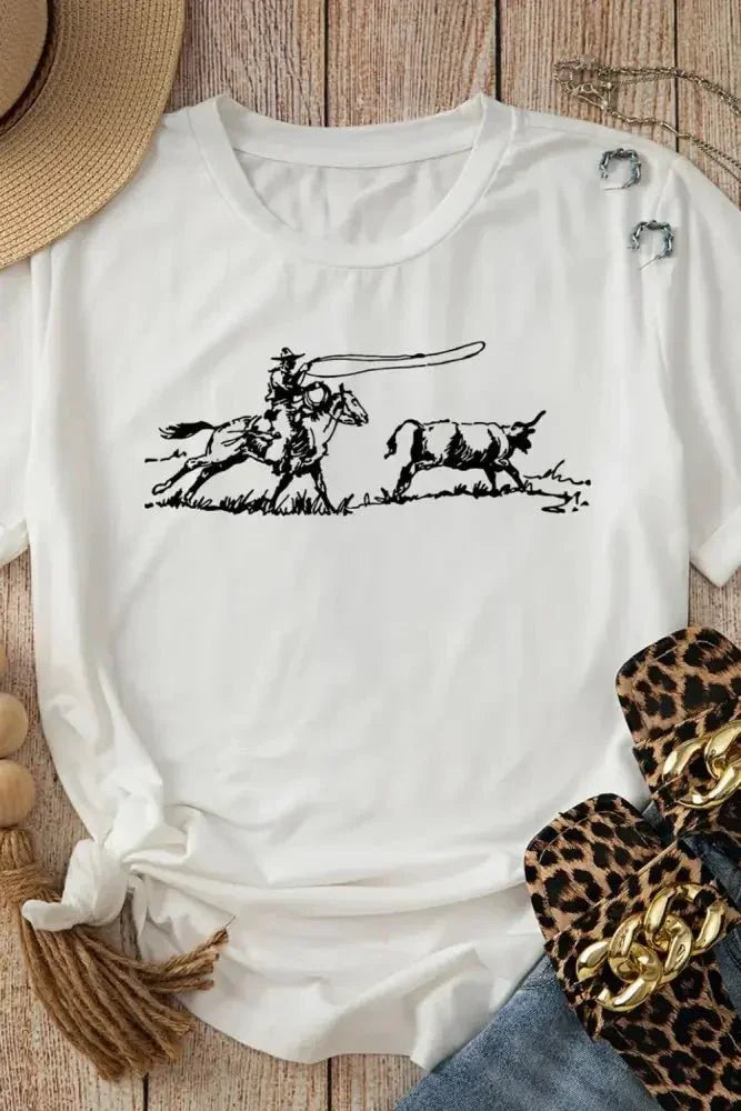 Western Rodeo Graphic Round Neck T Shirt - Update AvenueT-ShirtsTrendsi100100662845018100100662845018bed3c85e - 2af5 - 4bf8 - afc1 - 2d3b0bff5734 - Max - OriginWhite