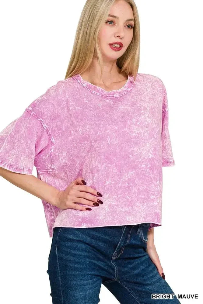 Zenana Acid Crinkle - Washed Oversized T-Shirt - Update AvenueT-ShirtsTrendsi100100317631214100100317631214a493cc4535354c5b955178328b483b19 - Max - OriginBRIGHT MAUVE
