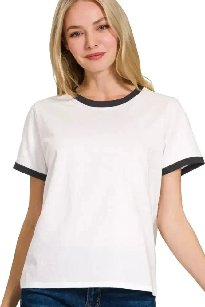 Zenana Contrast Binding Short Sleeve Tee Shirts - Update AvenueT-ShirtsTrendsi1001001474813491001001474813490ffed894 - e910 - 4ac2 - a91b - 6784a39873cf - Max - OriginBlack