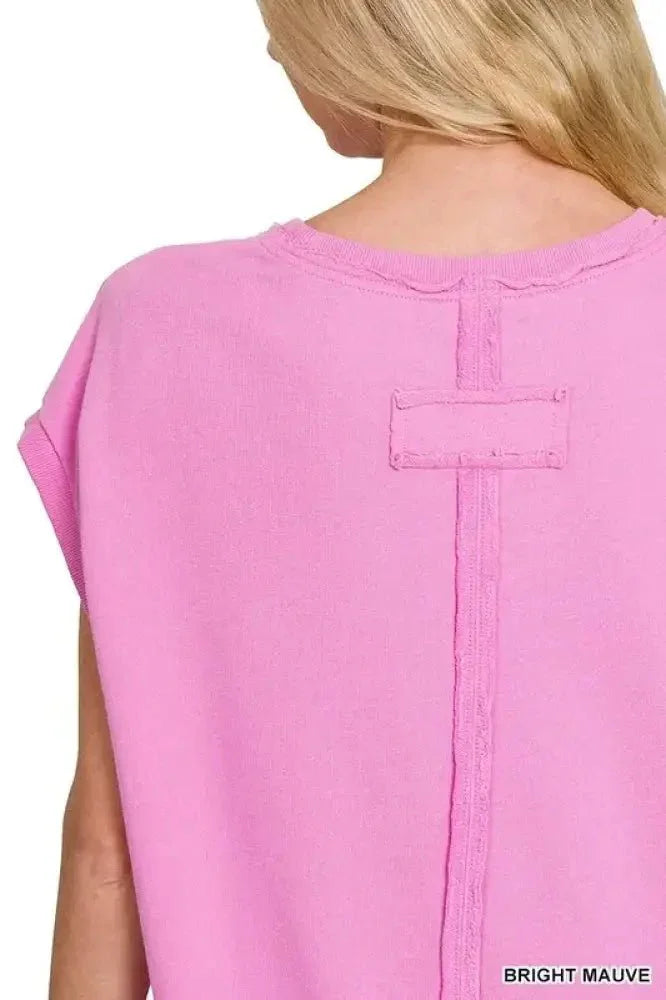 Zenana French Terry Round Neck Cap Sleeve T-Shirt - Update AvenueT-ShirtsTrendsi100100380201240100100380201240693110e141444ef58563ca0595f1c155 - Max - OriginBRIGHT MAUVE