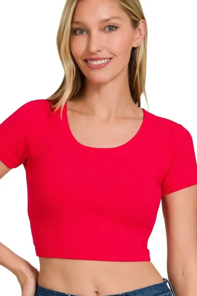 Zenana Ribbed Scoop Neck Crop Short Sleeve Top - Update AvenueT-ShirtsTrendsi1001003195018431001003195018431c52d852 - 8242 - 4137 - 8dd1 - 8d5f9c0c94e0 - Max - OriginRUBY