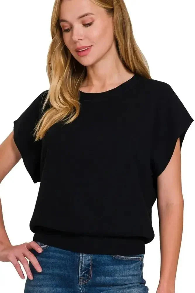 Zenana Round Neck Short Dolman Sleeve Sweater - Update AvenueT-ShirtsTrendsi1001002889412681001002889412686d175422 - b448 - 45e6 - 970c - 4c9ac9d9e2b8 - Max - OriginBLACK