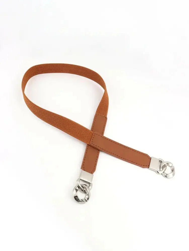 Zinc Alloy Buckle Elastic PU Belt - Update AvenueTrendsi100100896782150100100896782150Zinc Alloy Buckle Elastic PU BeltOchre/Silver