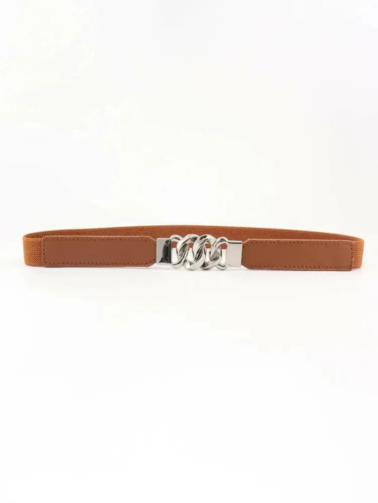 Zinc Alloy Buckle Elastic PU Belt - Update AvenueTrendsi100100896782150100100896782150Zinc Alloy Buckle Elastic PU BeltOchre/Silver