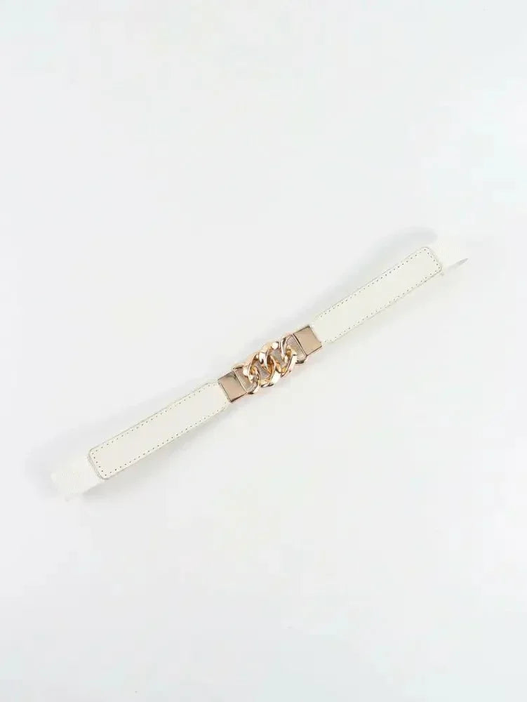 Zinc Alloy Buckle Elastic PU Belt - Update AvenueTrendsi100100896782160100100896782160Zinc Alloy Buckle Elastic PU BeltWhite/Gold