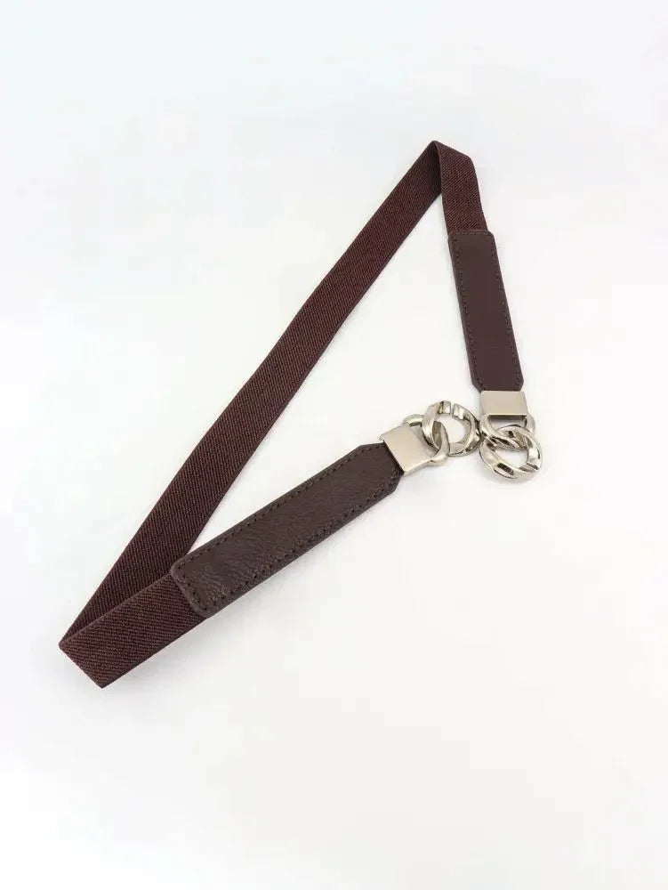 Zinc Alloy Buckle Elastic PU Belt - Update AvenueTrendsi100100896782351100100896782351Zinc Alloy Buckle Elastic PU BeltChocolate/Silver