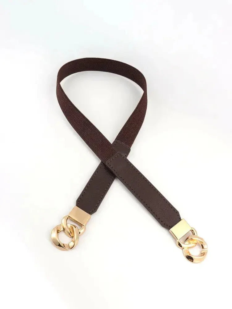 Zinc Alloy Buckle Elastic PU Belt - Update AvenueTrendsi100100896784703100100896784703Zinc Alloy Buckle Elastic PU BeltChocolate/Gold