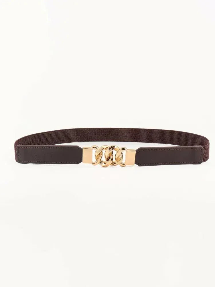 Zinc Alloy Buckle Elastic PU Belt - Update AvenueTrendsi100100896784703100100896784703Zinc Alloy Buckle Elastic PU BeltChocolate/Gold