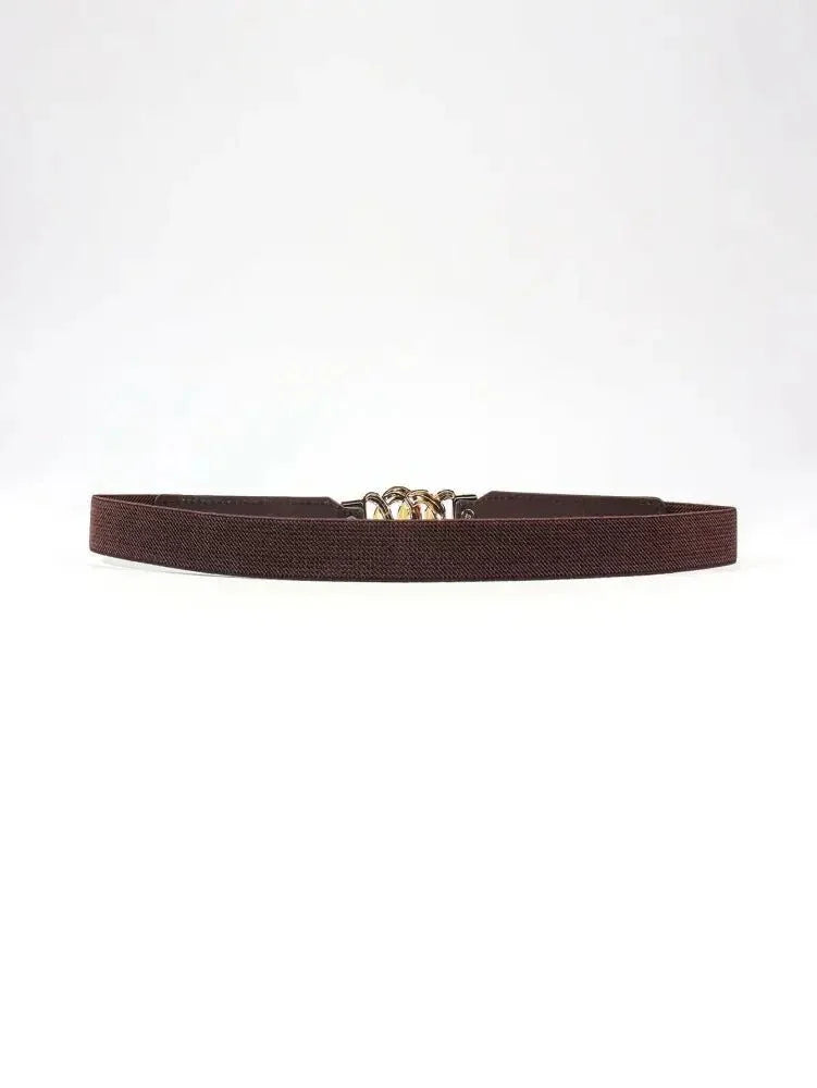 Zinc Alloy Buckle Elastic PU Belt - Update AvenueTrendsi100100896784703100100896784703Zinc Alloy Buckle Elastic PU BeltChocolate/Gold