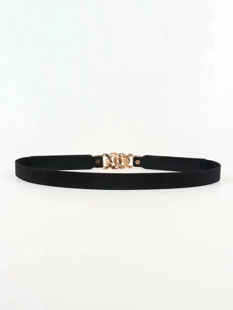 Zinc Alloy Buckle Elastic PU Belt - Update AvenueTrendsi100100896787472100100896787472Zinc Alloy Buckle Elastic PU BeltBlack/Gold