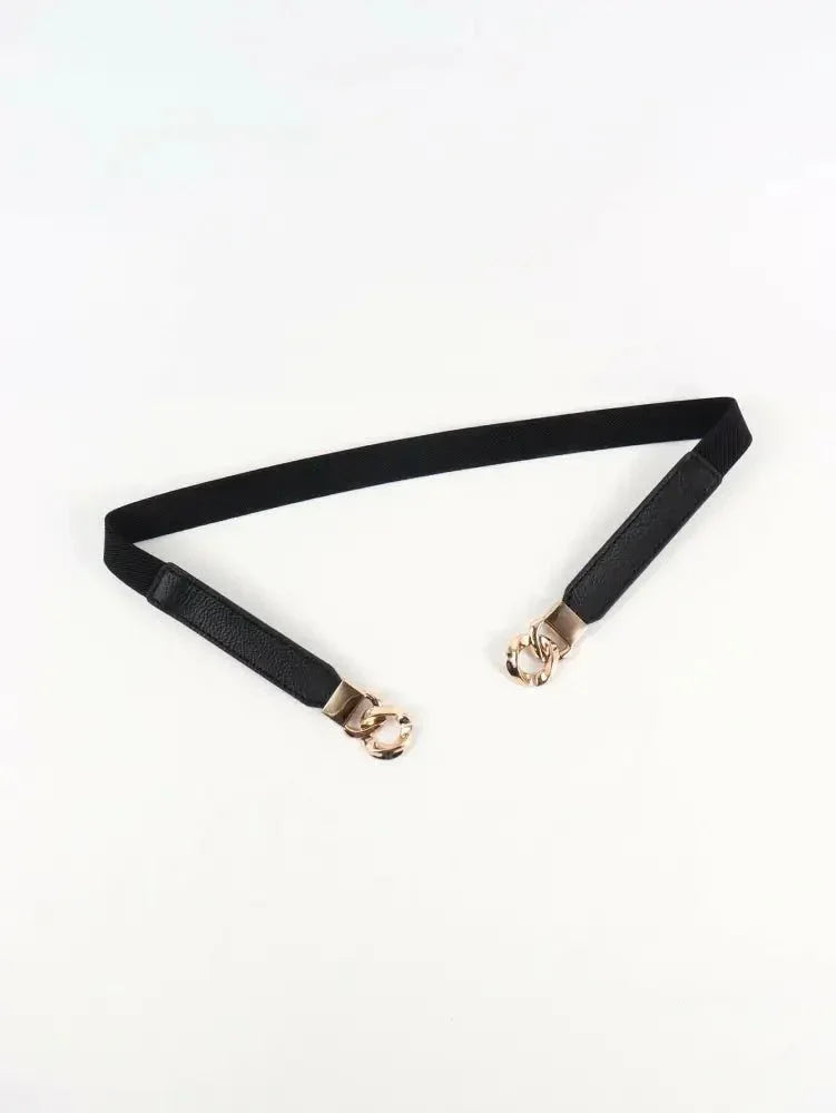 Zinc Alloy Buckle Elastic PU Belt - Update AvenueTrendsi100100896787472100100896787472Zinc Alloy Buckle Elastic PU BeltBlack/Gold