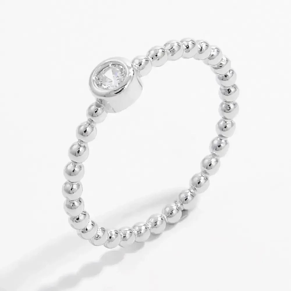 Zircon 925 Sterling Silver Bead Ring