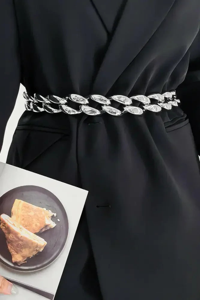 1.2" Width Acrylic Curb Chain Belt