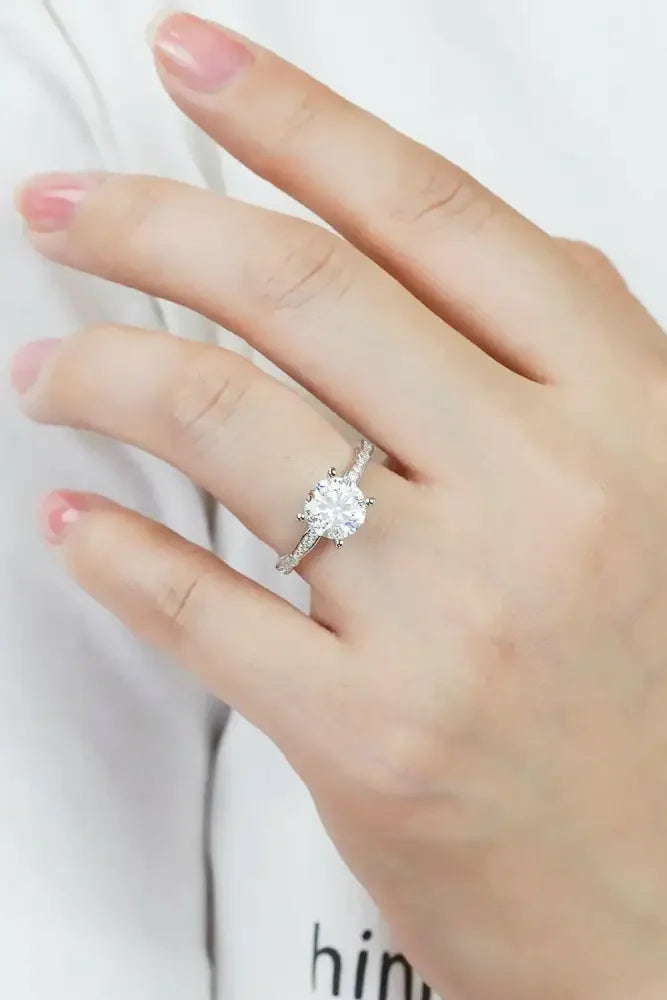 1.5 Carat Moissanite Side Stone Ring