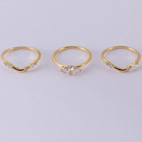 1 Carat Moissanite 925 Sterling Silver 3pcs Ring Set