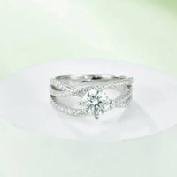 1 Carat Moissanite 925 Sterling Silver Ring