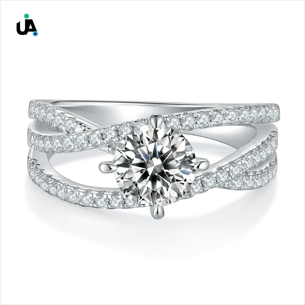 1 Carat Moissanite 925 Sterling Silver Ring