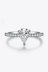 1 Carat Moissanite 925 Sterling Silver Side Stone Ring