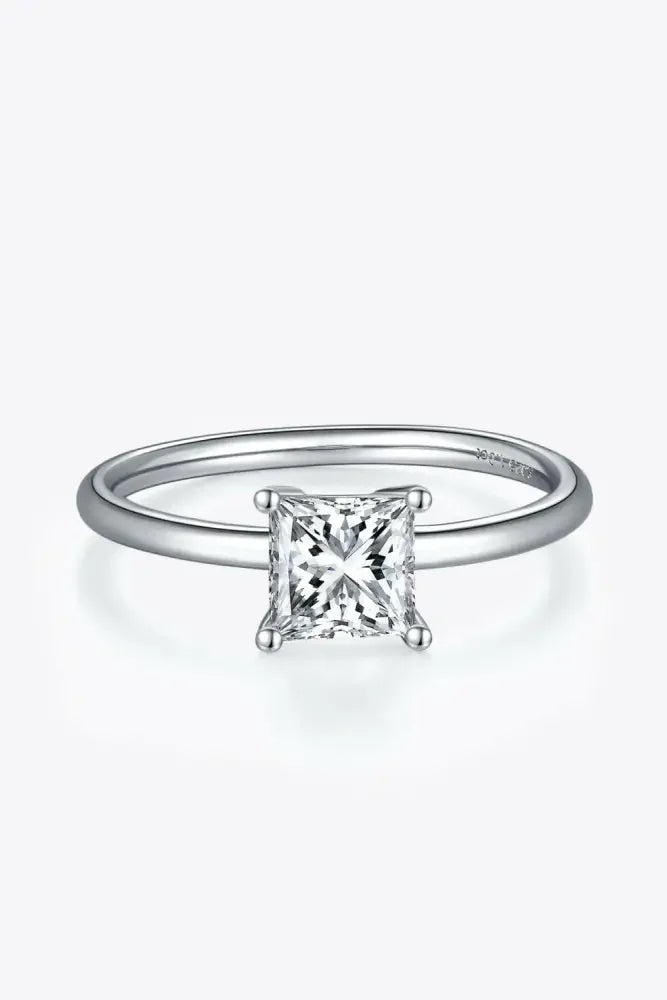 1 Carat Moissanite 925 Sterling Silver Solitaire Ring