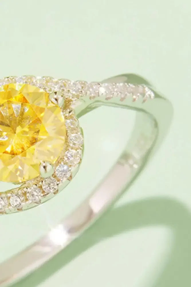 1 Carat Moissanite Contrast 925 Sterling Silver Ring