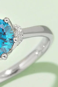 1 Carat Moissanite Contrast 925 Sterling Silver Ring