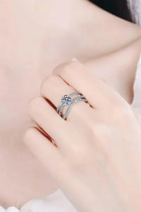 1 Carat Moissanite Crisscross Ring - Update AvenueRingTrendsi1013000285802351013000285802351 Carat Moissanite Crisscross RingSilver