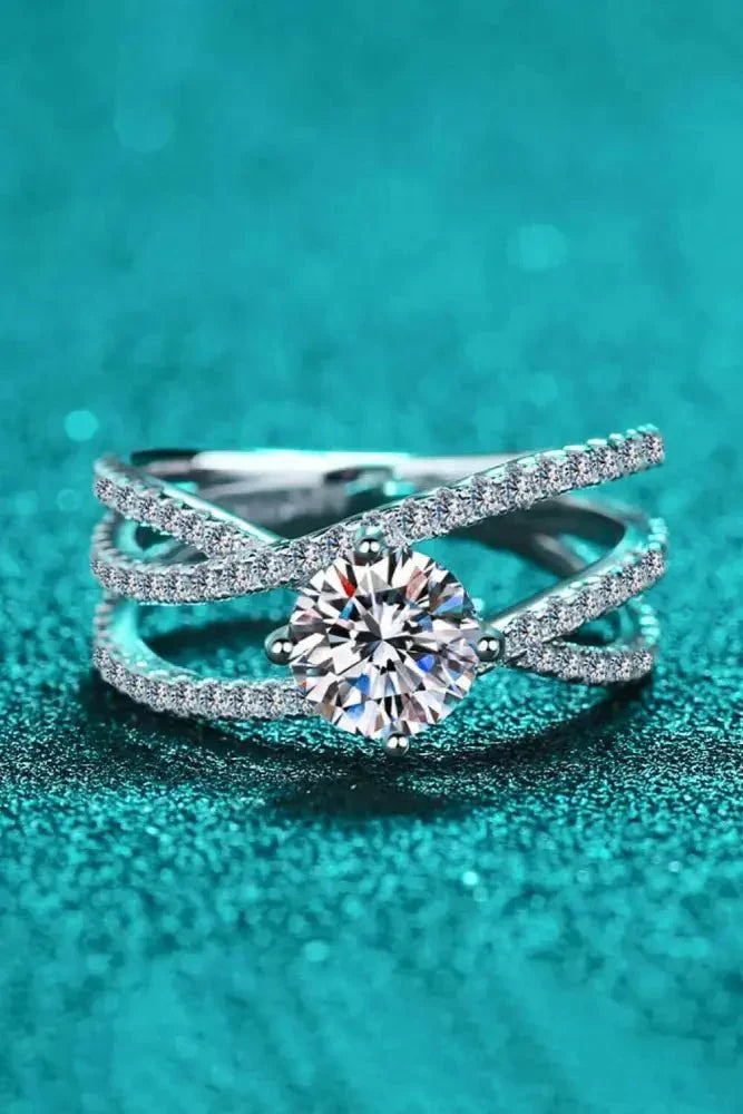 1 Carat Moissanite Crisscross Ring - Update AvenueRingTrendsi1013000285802351013000285802351 Carat Moissanite Crisscross RingSilver