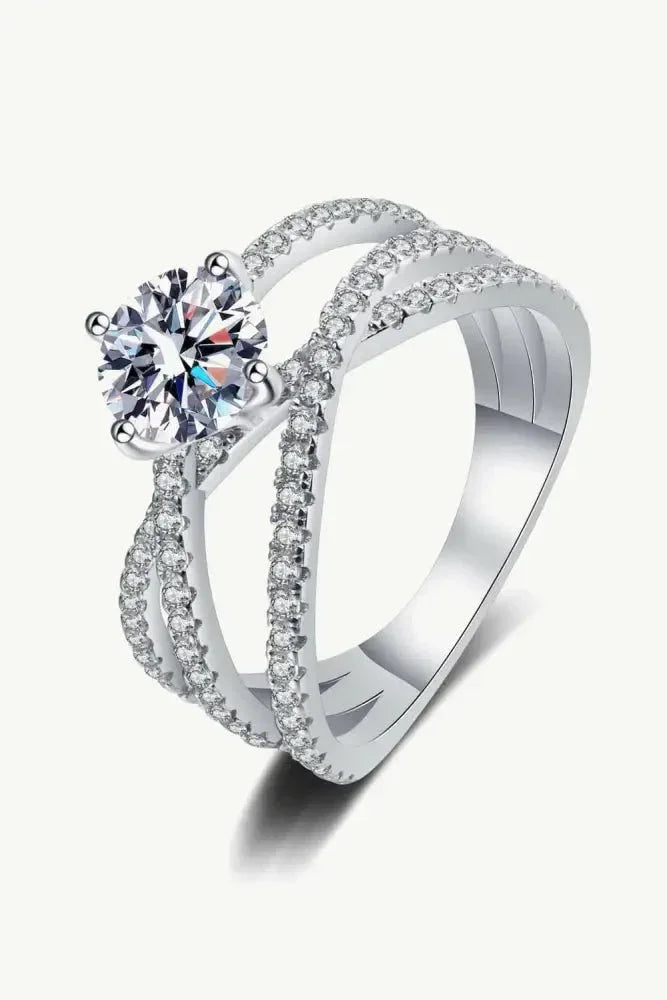1 Carat Moissanite Crisscross Ring - Update AvenueRingTrendsi1013000285802351013000285802351 Carat Moissanite Crisscross RingSilver