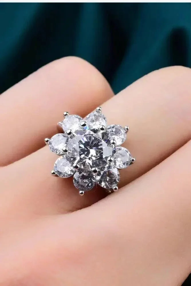 1 Carat Moissanite Flower Ring - Update AvenueRingTrendsi1001002269784451001002269784451 Carat Moissanite Flower RingSilver