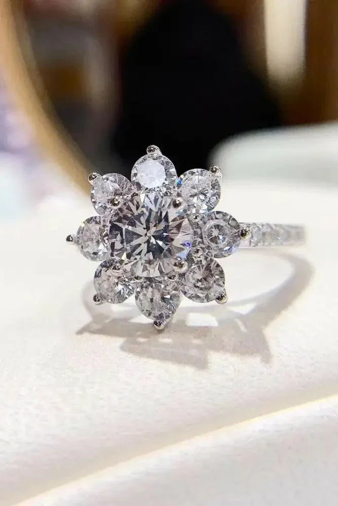 1 Carat Moissanite Flower Ring - Update AvenueRingTrendsi1001002269784451001002269784451 Carat Moissanite Flower RingSilver