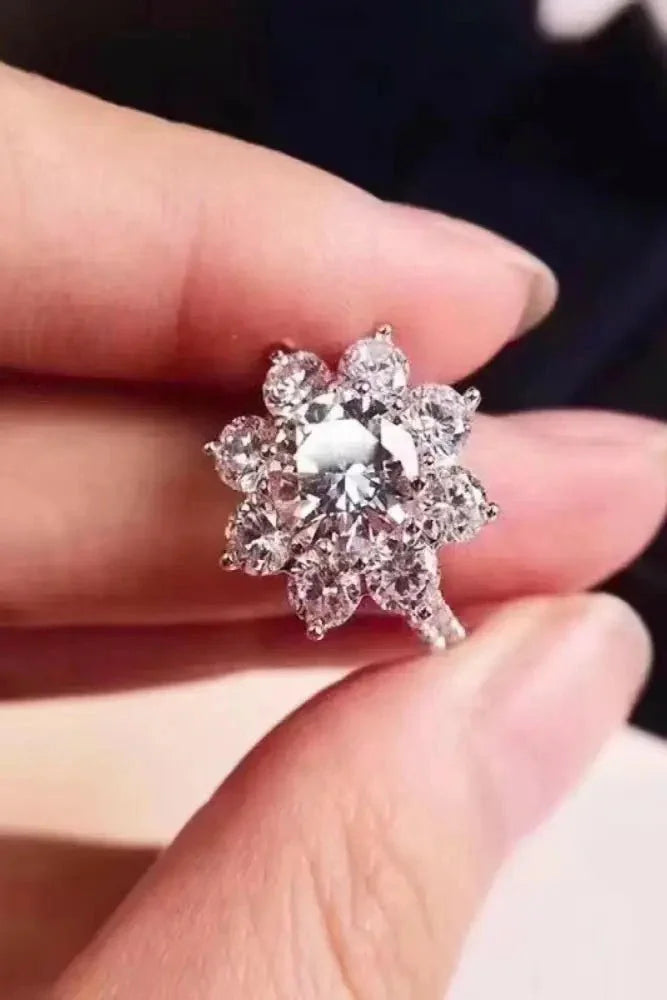 1 Carat Moissanite Flower Ring - Update AvenueRingTrendsi1001002269784451001002269784451 Carat Moissanite Flower RingSilver