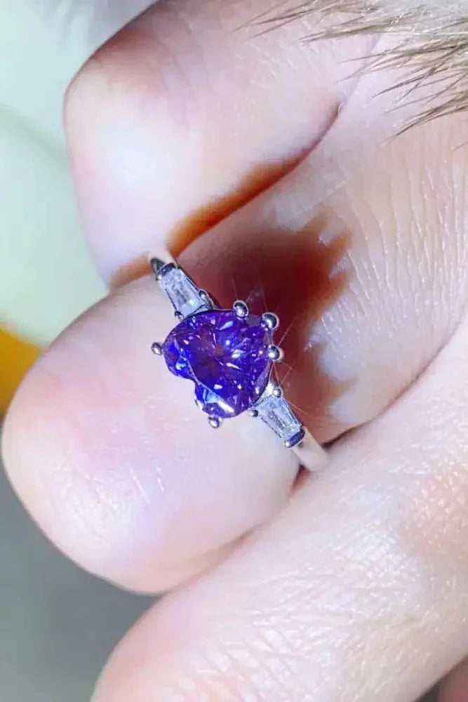 1 Carat Moissanite Heart - Shaped Platinum - Plated Ring in Purple - Update AvenueRingTrendsi1013006413009341013006413009341 Carat Moissanite Heart - Shaped Platinum - Plated Ring in PurplePurple