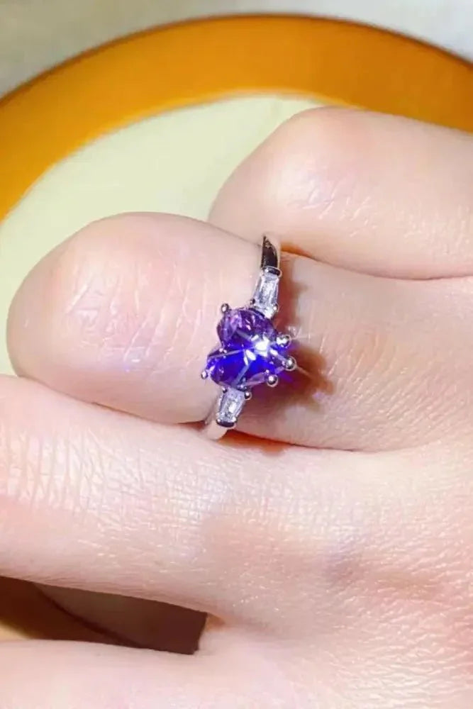 1 Carat Moissanite Heart - Shaped Platinum - Plated Ring in Purple - Update AvenueRingTrendsi1013006413009341013006413009341 Carat Moissanite Heart - Shaped Platinum - Plated Ring in PurplePurple