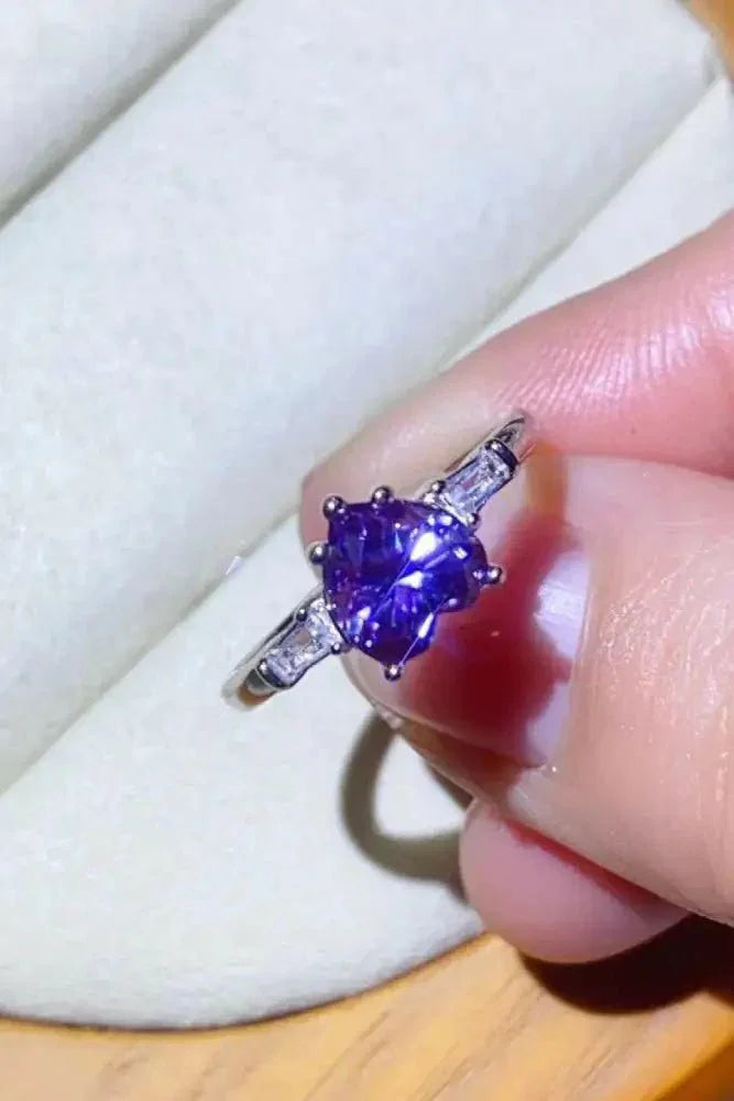 1 Carat Moissanite Heart - Shaped Platinum - Plated Ring in Purple - Update AvenueRingTrendsi1013006413009341013006413009341 Carat Moissanite Heart - Shaped Platinum - Plated Ring in PurplePurple