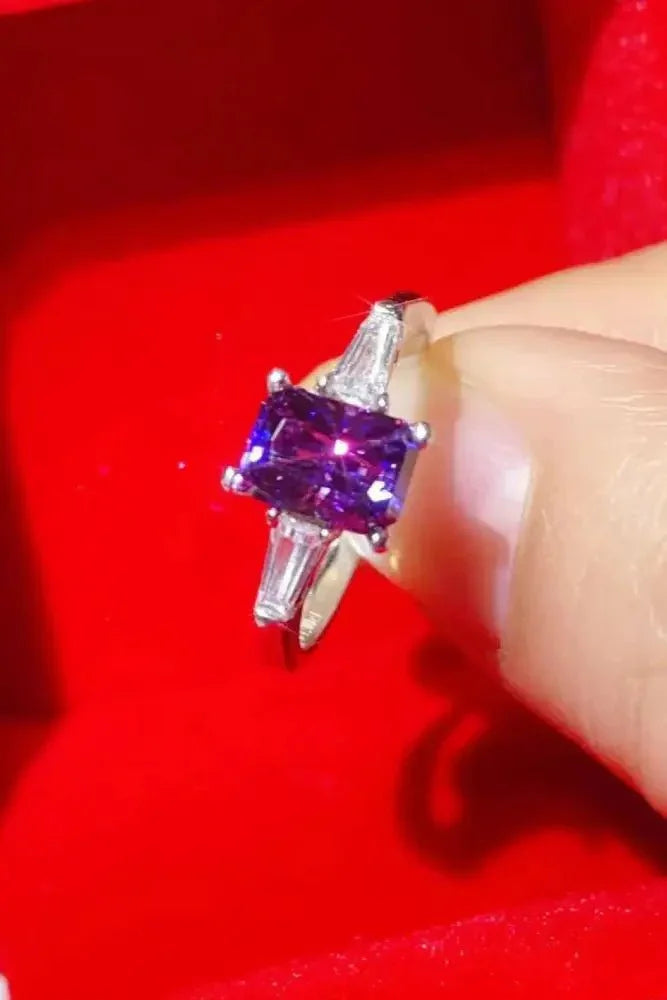 1 Carat Moissanite Platinum - Plated Rectangle Ring in Purple - Update AvenueRingTrendsi1013001009143261013001009143261 Carat Moissanite Platinum - Plated Rectangle Ring in PurplePurple