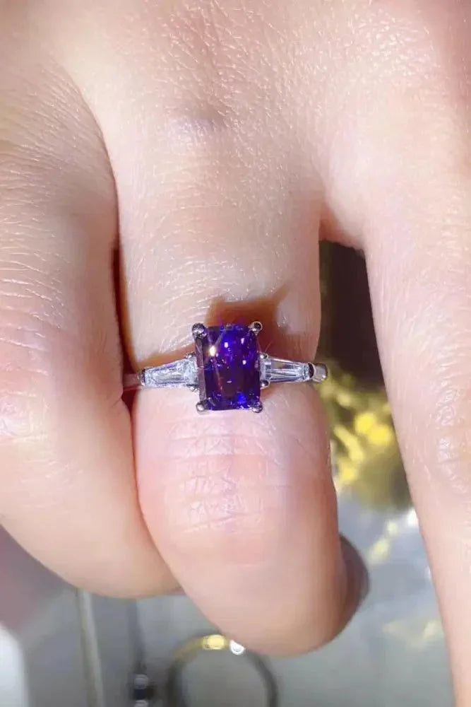 1 Carat Moissanite Platinum - Plated Rectangle Ring in Purple - Update AvenueRingTrendsi1013001009143261013001009143261 Carat Moissanite Platinum - Plated Rectangle Ring in PurplePurple