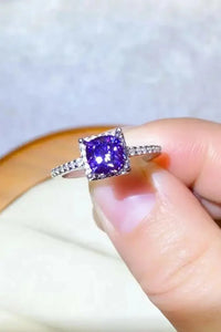 1 Carat Moissanite Platinum - Plated Square Ring - Update AvenueRingTrendsi1013009182413591013009182413591 Carat Moissanite Platinum - Plated Square RingPurple