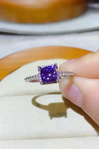 1 Carat Moissanite Platinum - Plated Square Ring - Update AvenueRingTrendsi1013009182413591013009182413591 Carat Moissanite Platinum - Plated Square RingPurple