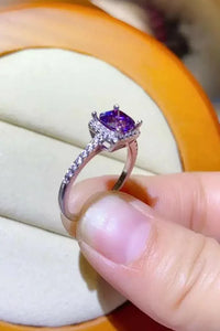 1 Carat Moissanite Platinum - Plated Square Ring - Update AvenueRingTrendsi1013009182413591013009182413591 Carat Moissanite Platinum - Plated Square RingPurple