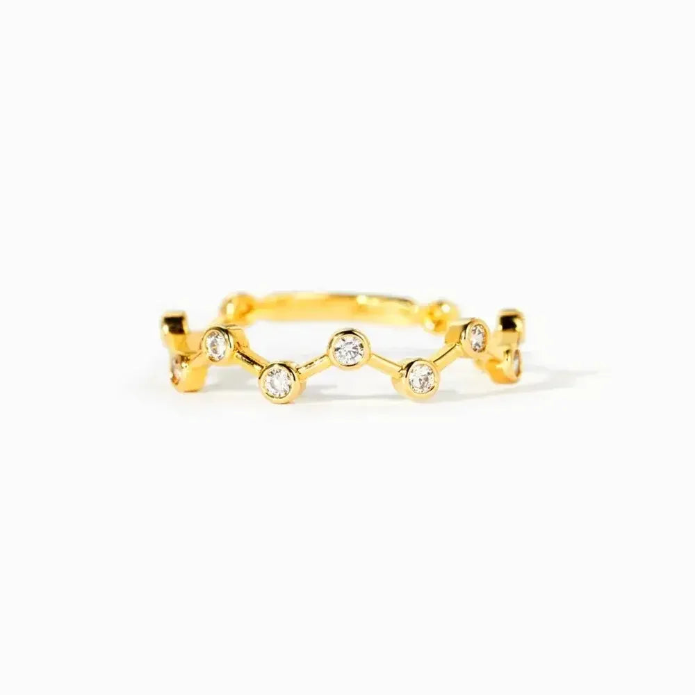 18K Gold-Plated 925 Sterling Silver Zircon Ring