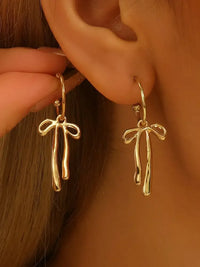 18K Gold-Plated Bow Tie Drop Earrings